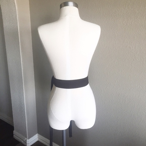 White House Black Market Suede Fringed Obi Belt - Size Medium / Large - Picture 2 of 5